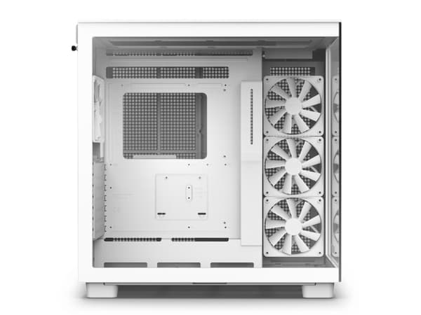 NZXT H9 All white, Midi Tower, PC, Valkoinen, ATX, mikro ATX, Mini-ITX, Terästä, Karkaistu lasi, 16,5 cm