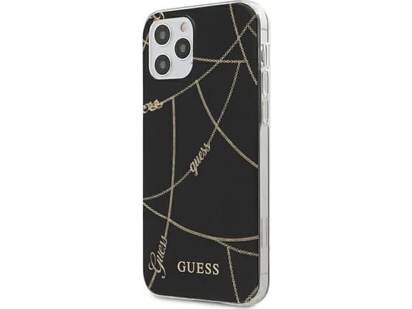 Guess GUHCP12MPCUCHBK iPhone12/12 Pro 6.1" black hardcase Gold Chain Collection