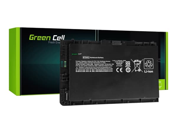 Green Cell - Batteri til bærbar PC (tilsvarer: HP BT04XL, HP BA06XL) - litiumpolymer - 6-cellers - 3500 mAh - svart - for HP EliteBook Folio 9470m, 9
