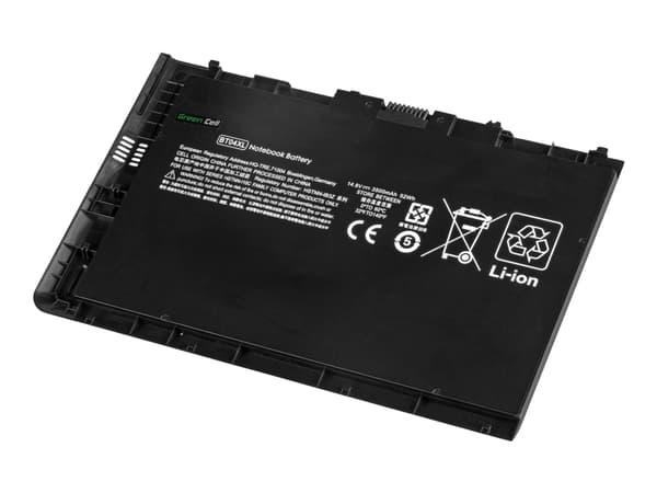 Green Cell - Batteri til bærbar PC (tilsvarer: HP BT04XL, HP BA06XL) - litiumpolymer - 6-cellers - 3500 mAh - svart - for HP EliteBook Folio 9470m, 9