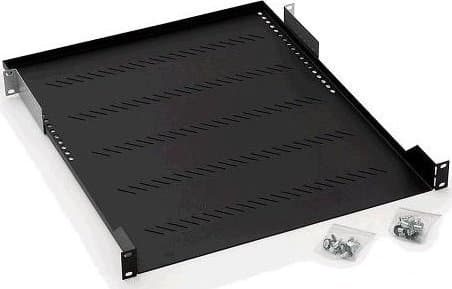 Triton Shelf with perforation 1U 850mm, Sort, 40 kg, 1U, 850 mm