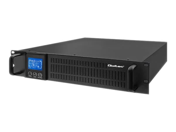 Qoltec - UPS (kan monteres i rack) - AC 115-300 V - 800 watt - 1000 VA - 7 Ah - RS-232 - utgangskontakter: 2 - svart