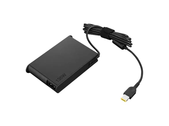 Lenovo - Strömadapter - slim - AC 100-240 V - 135 Watt - svart - för IdeaPad 5 Pro 16; IdeaPad Gaming 3 15; IdeaPad Slim 7 Pro 16; Yoga Slim 7 Pro 16