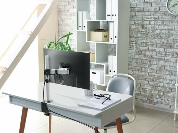 DURABLE SELECT - Monteringssett (leddarm, klemme, søyle, boltefeste) - for LCD-skjerm - plastikk, aluminium, stål - sølv - skjermstørrelse: 13"-27" -