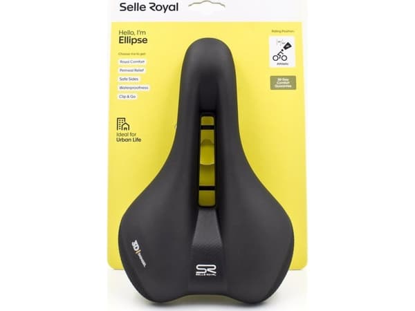 Selle Royal Siodło SELLEROYAL PREMIUM ATHLETIC 45st. ELLIPSE żelowe + elastomery unisex 406g (NEW 2023)