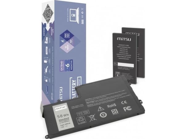 Mitsu Battery Battery for Dell Inspiron 15 (5542), 14 (5445) 7600 mAh (58 Wh) 7.4 - 7.6 Volt