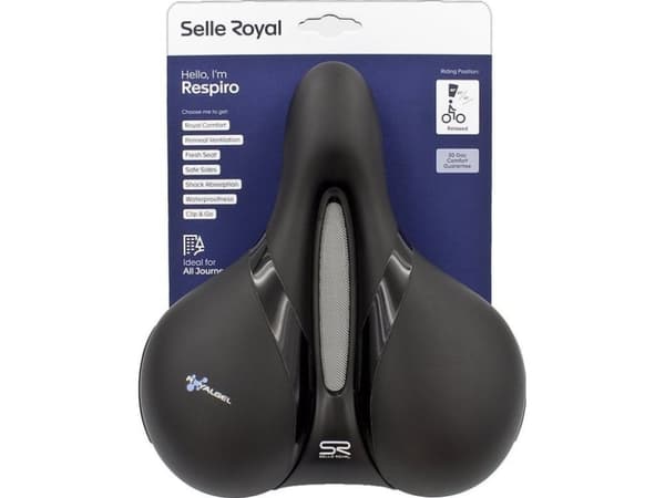 Selle Royal Saddle SELLEROYAL RESPIRO SOFT RELAXED 90 degrees gel + elastomers unisex 771g (NEW 2023)