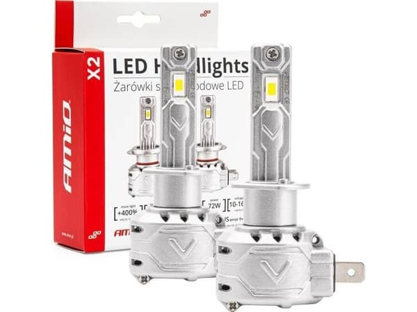 LED bilpærer x2 series h1 6500k canbus amio-02970