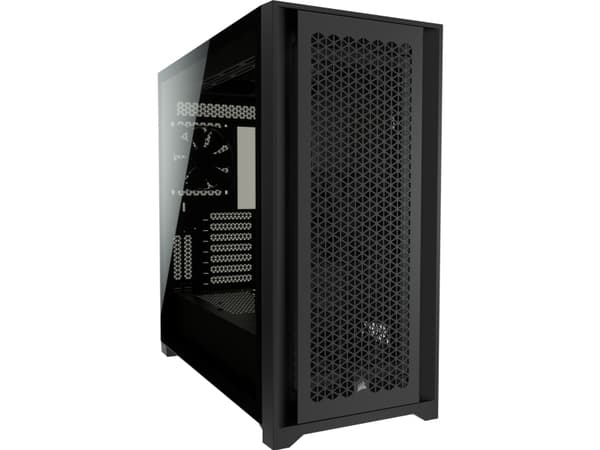 CORSAIR iCUE 5000D RGB Airflow - Mid tower - utökad ATX - genomskinlig sidopanel (härdat glas) - ingen strömförsörjning (ATX) - svart - USB/ljud