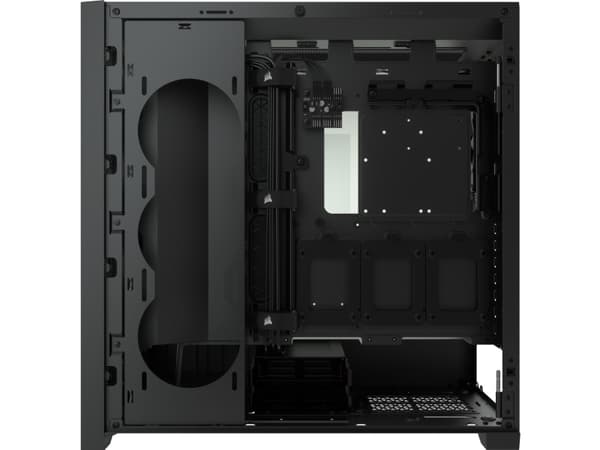 CORSAIR iCUE 5000D RGB Airflow - Mid tower - utökad ATX - genomskinlig sidopanel (härdat glas) - ingen strömförsörjning (ATX) - svart - USB/ljud