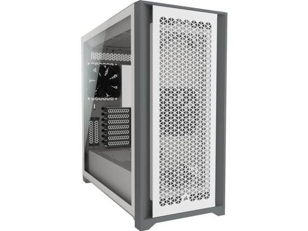 Corsair iCUE 5000D RGB Airflow, Midi Tower, PC, Valkoinen, ATX, EATX, mikro ATX, Mini-ITX, Muovi, Terästä, Karkaistu lasi, 17 cm