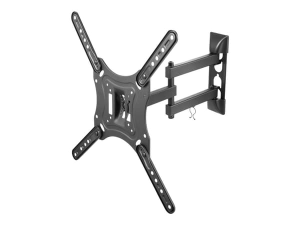 DELTACO Office ARM-0255 - Brakett - full bevegelse - for LCD-skjerm - stål - finteksturert svart - skjermstørrelse: 23"-55" - veggmonterbar