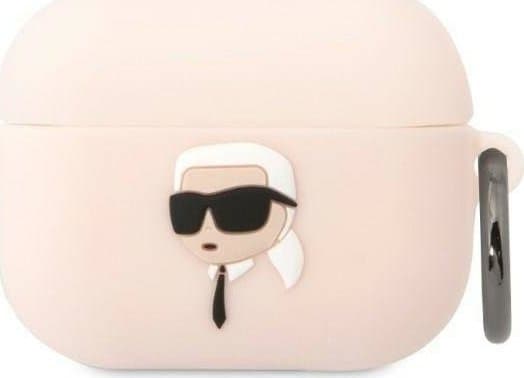 Karl Lagerfeld KLAPRUNIKP AirPods Pro deksel rosa/rosa Silikon Karl Head 3D