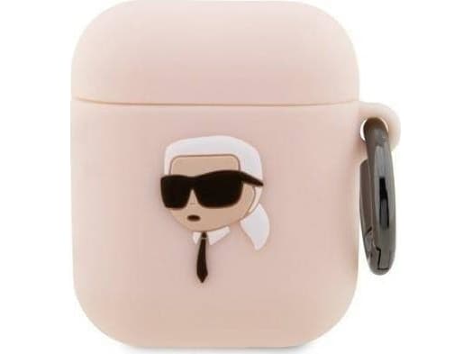 Karl Lagerfeld KLA2RUNIKP AirPods 1/2 deksel rosa/rosa Silikon Karl Head 3D