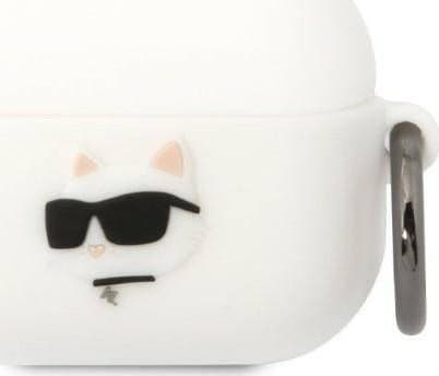 Karl Lagerfeld KLAPRUNCHH AirPods Pro-skydd biały/vit Silikon Choupette Head 3D