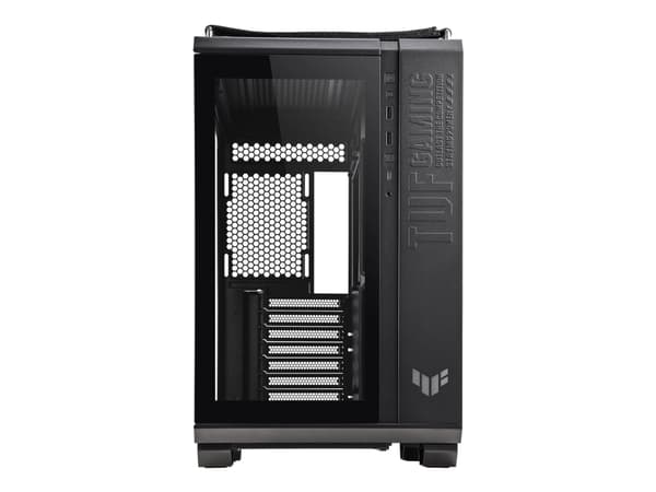 ASUS TUF Gaming GT502 - Mid tower - ATX - genomskinlig sidopanel (härdat glas) - ingen strömförsörjning - USB/ljud Svart