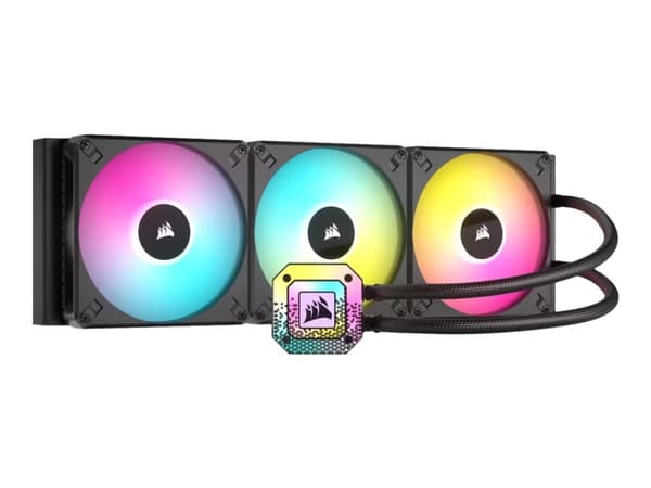 CORSAIR iCUE H150i ELITE CAPELLIX XT - Væskekjølesystem for prosessor - Radiatorstørrelse: 360 mm - (for: LGA1700, LGA1200, LGA1150, LGA1151, LGA1155 Sort