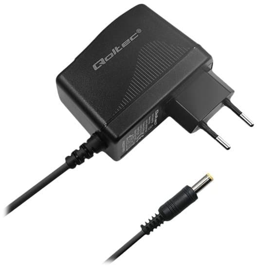 Qoltec - Strömadapter - 12 V, 2 A, 5,5 * 2,5, strömkabel - AC 220-240 V - 24 Watt Svart