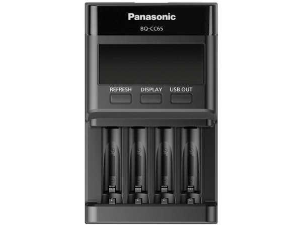 Panasonic BQ-CC65E Laddare för runda celler NiMH R03 (AAA), R6 (AA)