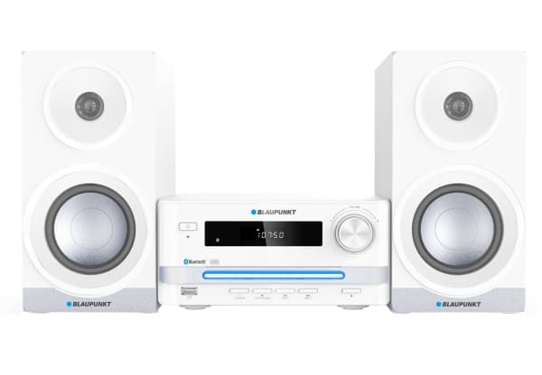 Blaupunkt MS16BT, Hemmaljud mikrosystem, Vit, 1 diskar, 15 W, 45 W, FM, PLL