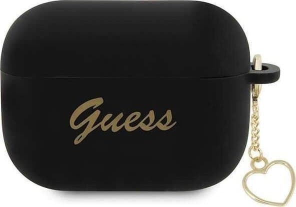 Veske Guess GUAP2LSCHSK AirPods Pro 2 deksel Svart/svart Silikon Charm Heart Collection
