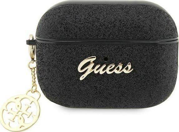 Guess GUAP2GLGSHK AirPods Pro 2(2022/2023) cover black Glitter Flake 4G Charm