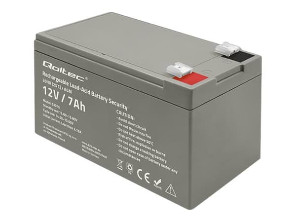 Qoltec - UPS-batteri - AGM battery, max. 105A, security - 1 x batteri - blysyre - 7 Ah