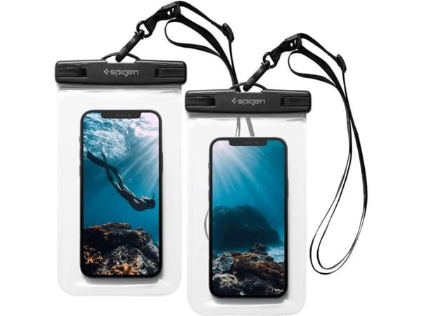 Spigen A601, Vattensportaktivitet, Smartphone, Svart, Transparent, Klickspänne, IPX8