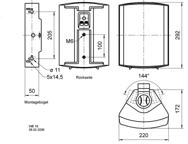 Visaton VS-WB16B, 2-suuntainen, 1.0 kanavaa, Langallinen, 60 W, 80 - 20000 Hz, Musta