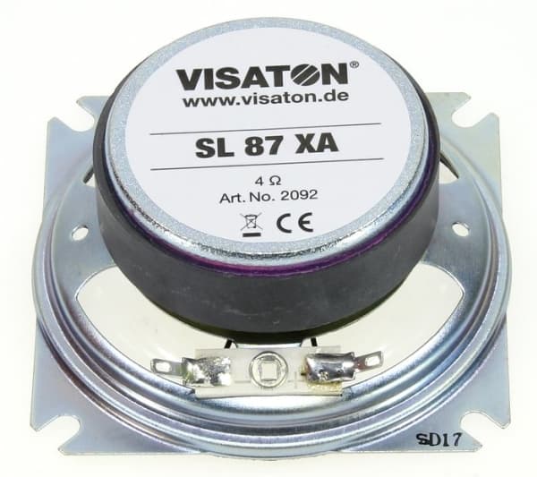 Visaton SL 87 XA, Full rekkevidde, 20 W, Rektangulær, 30 W, 4 O, 350 - 5800 Hz