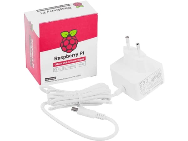 Raspberry Pi - Strömadapter - AC 115/230 V - vit - för Raspberry Pi 4 Desktop Kit, 4 Model B, 4 Model B Starter Kit, 4 Starter Kit