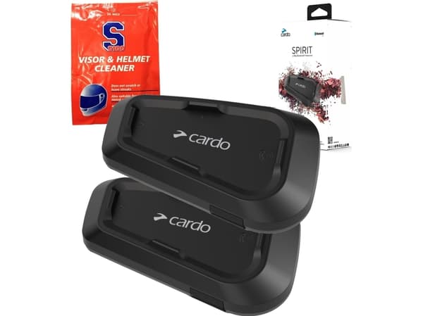 Cardo Spirit Duo, 2 kanaler, 400 m, USB Type-C, -20 - 55 °C, Sort, Vanntett