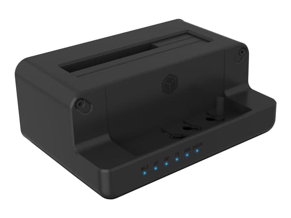 ICY BOX IB-2914MSCL-C31 - HDD / SSD-dokkestasjon - 2,5" / 3,5" delt, M.2 - SATA 6Gb/s - USB 3.2 (Gen 2) - svart
