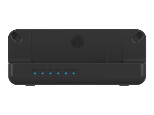 ICY BOX IB-2914MSCL-C31 - HDD / SSD-dokkestasjon - 2,5" / 3,5" delt, M.2 - SATA 6Gb/s - USB 3.2 (Gen 2) - svart