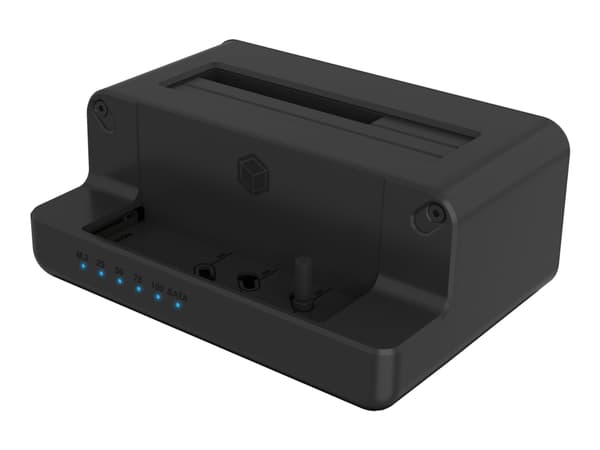 ICY BOX IB-2914MSCL-C31 - HDD / SSD-dokkestasjon - 2,5" / 3,5" delt, M.2 - SATA 6Gb/s - USB 3.2 (Gen 2) - svart