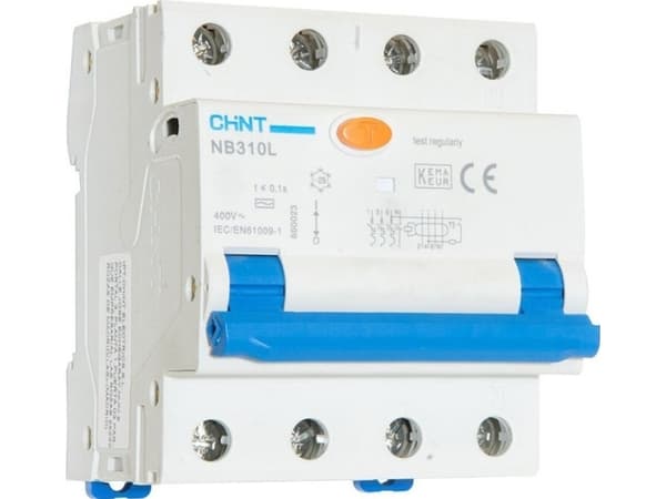Chint Chint Strømbryter RCBO, NB310L/3N, 3P+N, C20, 30mA, A, 6kA NB310L3PN30MAA20C