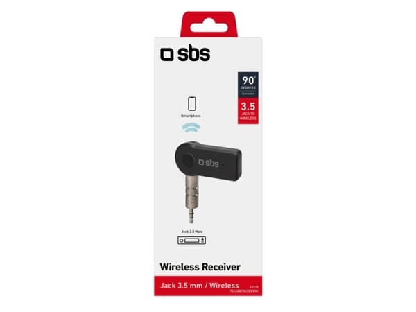 SBS TECARBTRECEIVERK, 3,5 mm, A2DP, AVRCP, HFP, HSP, 10 m, Sort, Batteri, 45 mAh