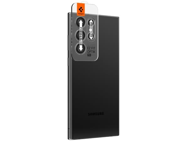 Spigen EZ FIT Optik Pro, Linsskydd, Svart, Härdat glas, Samsung, Galaxy S22 Ultra, 14,5 mm