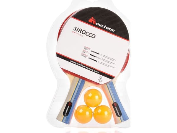 Meteor Set med 2 Sirocco-racketar** + 3 bollar