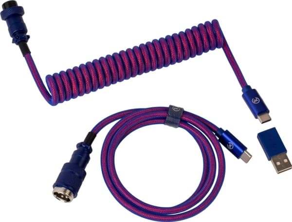USB 3.2 Gen 1 Premium Coiled Aviator Kabel, USB-C Stecker > USB-C Stecker(lila, 1,08 Meter, gerader Stecker)