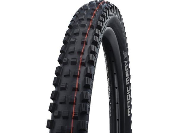Schwalbe Magic Mary HS 447, 26", MTB, Tubeless Ready, Folding bead, Alle formål, Nedoverbakke, Off-road, Sort, Oransje