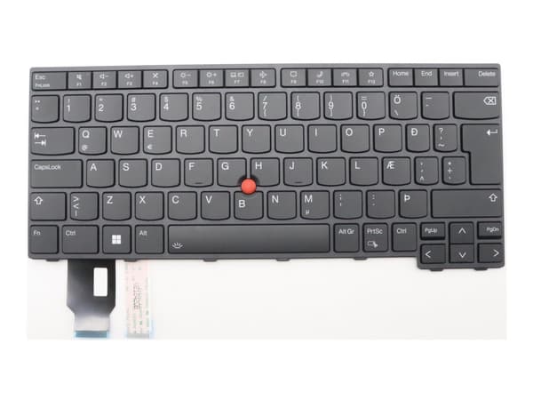 Sunrex - Ersättningstangentbord för bärbar dator - med Trackpoint - bakgrundsbelyst - QWERTY - isländsk - svart - för ThinkPad L14 Gen 3; P14s Gen 3;