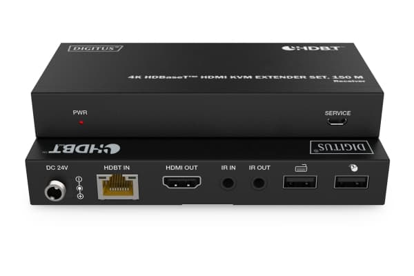 DIGITUS 4K HDBaseT DS-55522 - Sender og mottaker - video/lyd/USB-utvider - HDBaseT - over CAT 6a/7/8 - opp til 150 m