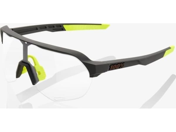 100% Glasses 100% S2 Soft Tact Cool Gray - Photochromic Lens (Photochromic Glasses, 16-77% light transmission) (NEW)
