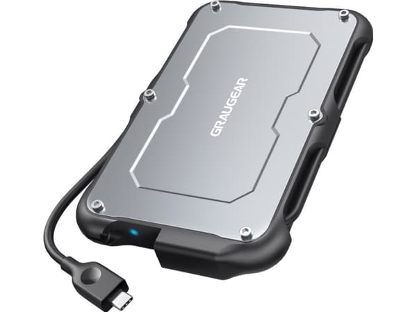 Graugear ekstern harddiskkabinett 2,5" HDD/SSD USB 3.2 splash Sort, Stål