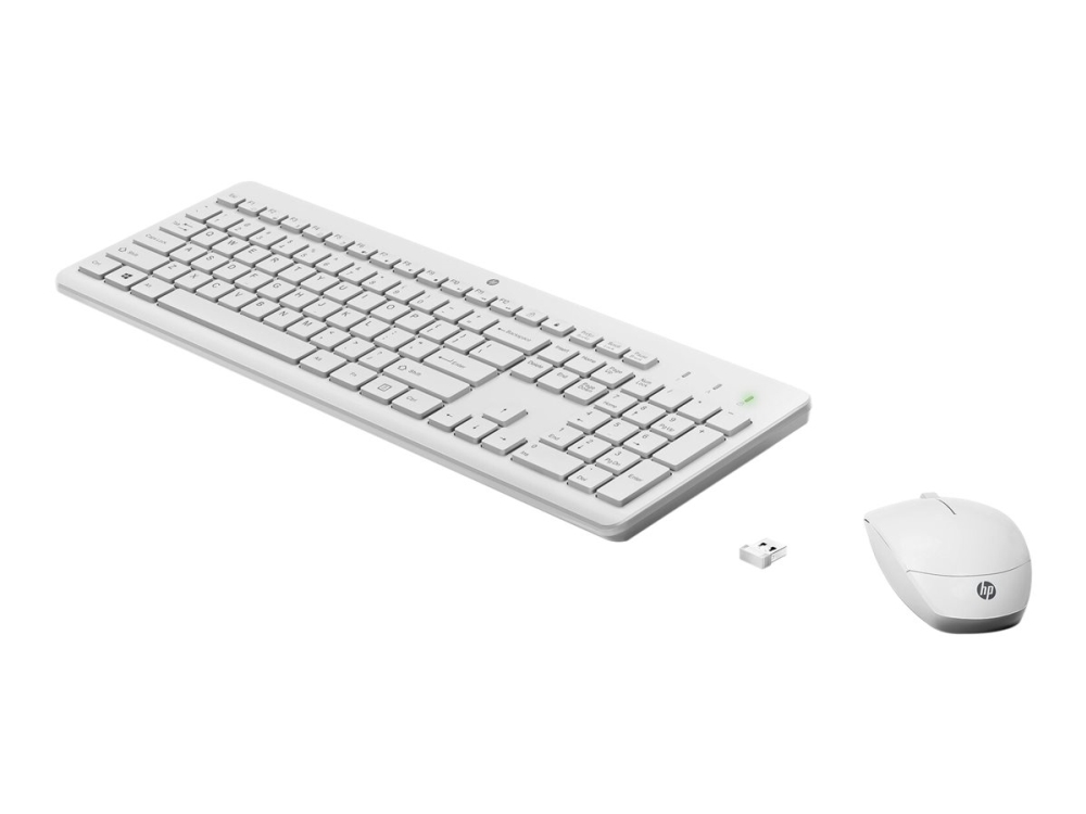 HP 230 - Näppäimistö- ja hiirisarja - langaton - 2,4 GHz - QWERTY - englanninkielinen - valkoinen - OMEN by HP kannettavaan tietokoneeseen 16; Victus 