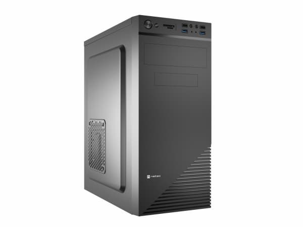 NATEC Cabassu G2, Midi Tower, PC, Svart, ATX, micro ATX, Mini-ITX, ABS, Nät, Metall, Plast, 16 cm