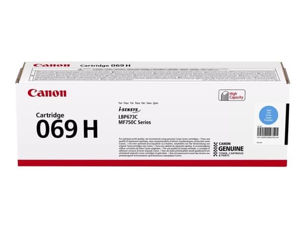 Canon 069H - Høykapasitets - cyan - original - tonerpatron - for i-SENSYS LBP673Cdw, MF752Cdw, MF754Cdw