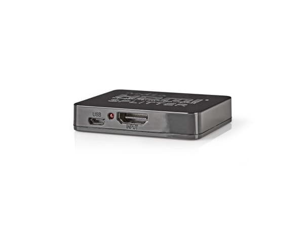 Nedis VSPL34002BK, HDMI, 2x HDMI, 3840 x 2160 pixlar, Svart, Akrylnitrilbutadienstyren (ABS), Polyvinylklorid (PVC), Full HD