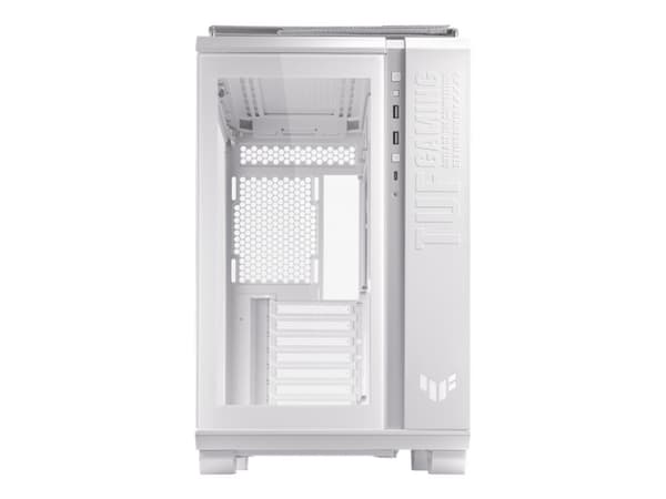 ASUS TUF Gaming GT502 - White Edition - mid tower - ATX - genomskinlig sidopanel (härdat glas) - ingen strömförsörjning - vit - USB/ljud Vit